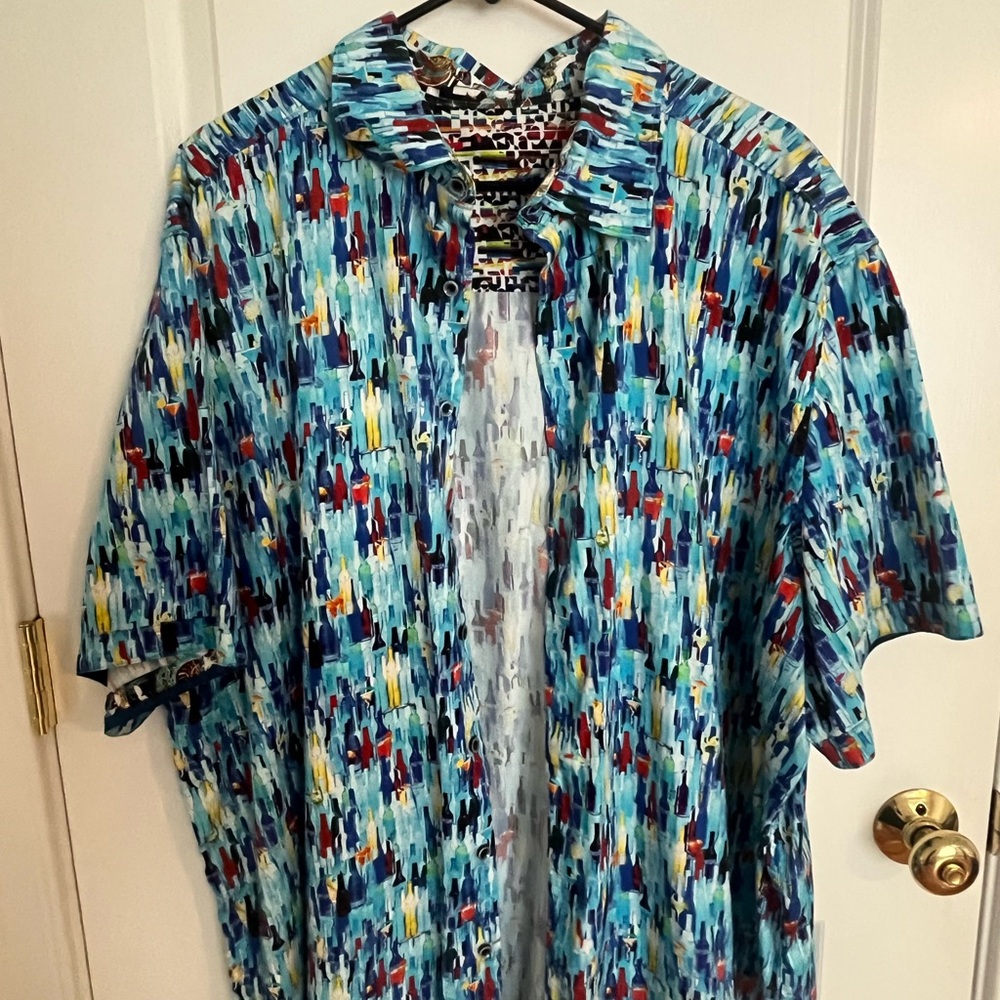 NEW limited edition Mens Robert Graham bottle print Button Up Shirt Size 2XL